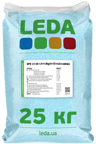 Леда NPK NPK 13-40-13 +1MgO+TE+GS+AMINO 25кг добриво Leda Agro