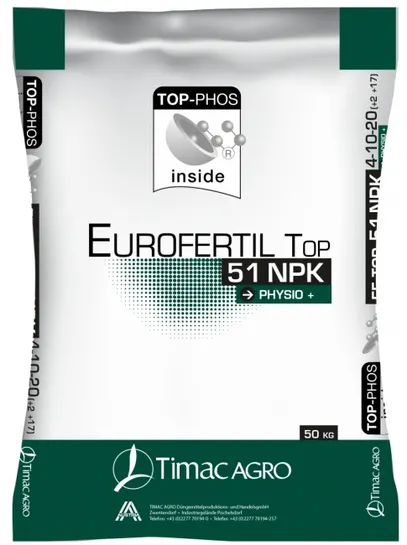 Єврофертіл Топ 51 EUROFERTIL TOP 51 NPK 4.10.20 50 кг добриво TimacAgro